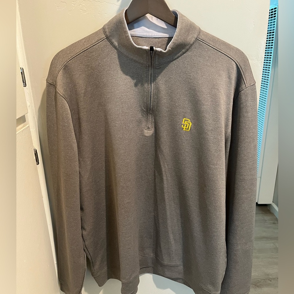 San Diego Padres Men's Gray Quarter-Zip Sweater